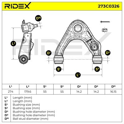 Querlenker RIDEX 273C0326 273C0326 - foto 6