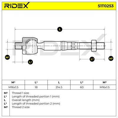 Lenkstange RIDEX 51T0253 51T0253 - foto 5
