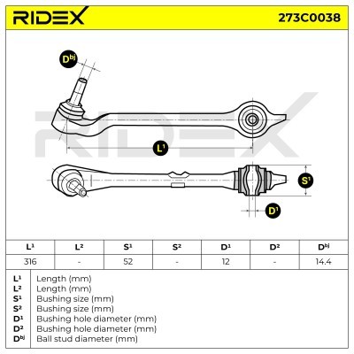 Querlenker RIDEX 273C0038 273C0038 - foto 9