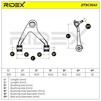 Querlenker RIDEX 273C1041 273C1041 - foto 8