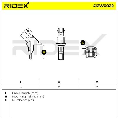 ABS Sensor RIDEX 412W0022 412W0022 - foto 6