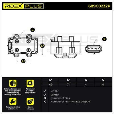 Zündspule RIDEX 689C0232P 689C0232P - foto 11
