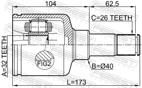 Gelenksatz, Antriebswelle FEBEST 2111-CB4LH 2111-CB4LH - foto 2