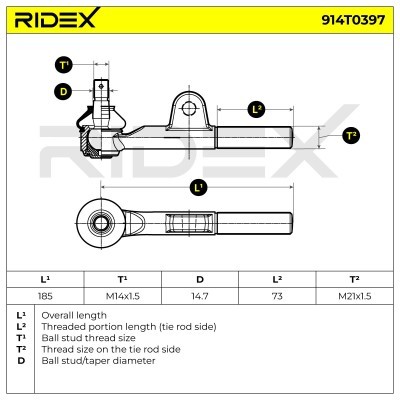 Spurstangenkopf RIDEX 914T0397 914T0397 - foto 5