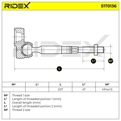 Lenkstange RIDEX 51T0136 51T0136 - foto 5