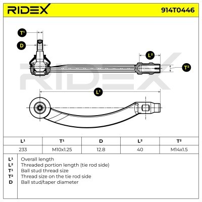 Spurstangenkopf RIDEX 914T0446 914T0446 - foto 5