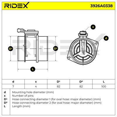 Luftmassenmesser RIDEX 3926A0338 3926A0338 - foto 6