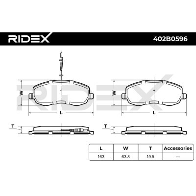 Bremsbeläge Satz RIDEX 402B0596 402B0596 - foto 3