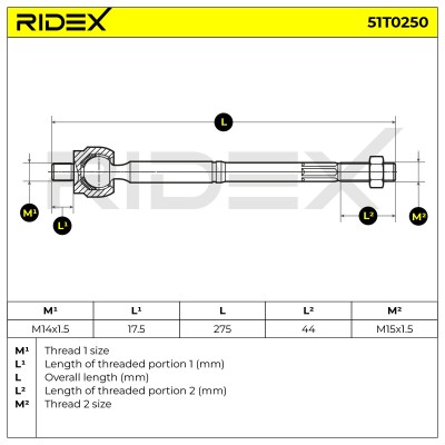 Lenkstange RIDEX 51T0250 51T0250 - foto 5