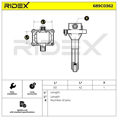 Zündspule RIDEX 689C0362 689C0362 - foto 6