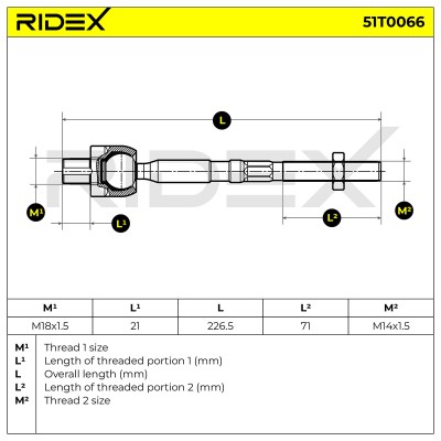 Lenkstange RIDEX 51T0066 51T0066 - foto 7