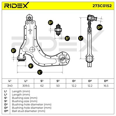 Querlenker RIDEX 273C0152 273C0152 - foto 8