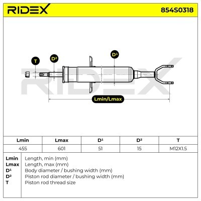 Stoßdämpfer RIDEX 854S0318 854S0318 - foto 8