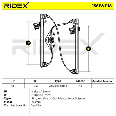 Fensterheber RIDEX 1561W1118 1561W1118 - foto 6