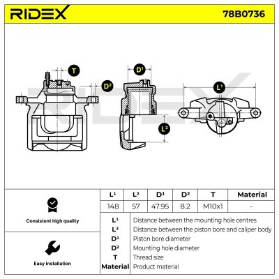 Bremssattel RIDEX 78B0736 78B0736 - foto 6