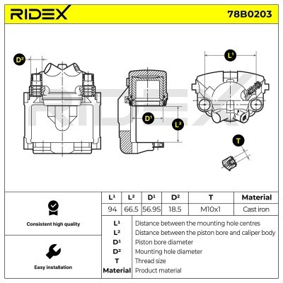 Bremssattel RIDEX 78B0203 78B0203 - foto 5