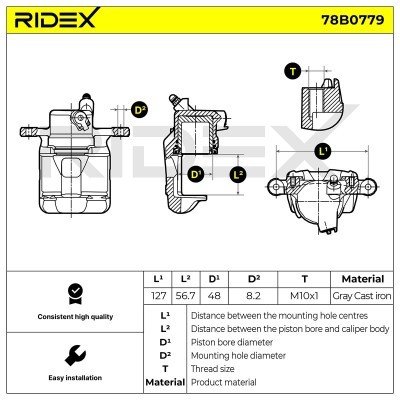 Bremssattel RIDEX 78B0779 78B0779 - foto 5