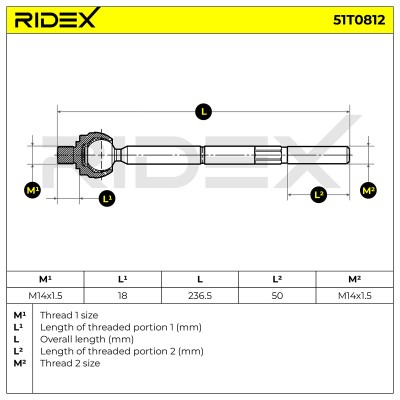 Lenkstange RIDEX 51T0812 51T0812 - foto 5