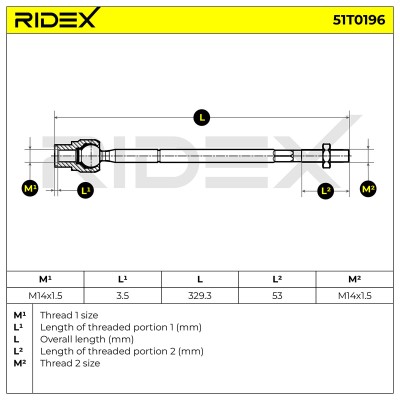 Lenkstange RIDEX 51T0196 51T0196 - foto 6
