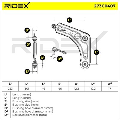 Querlenker RIDEX 273C0407 273C0407 - foto 5