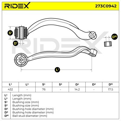 Querlenker RIDEX 273C0942 273C0942 - foto 7