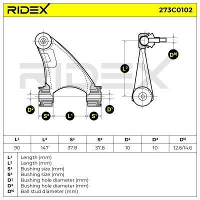Querlenker RIDEX 273C0102 273C0102 - foto 6