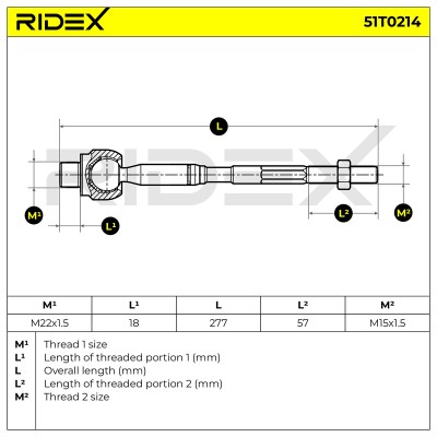 Lenkstange RIDEX 51T0214 51T0214 - foto 7