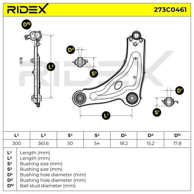 Querlenker RIDEX 273C0461 273C0461 - foto 7