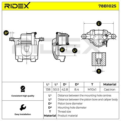 Bremssattel RIDEX 78B1025 78B1025 - foto 7