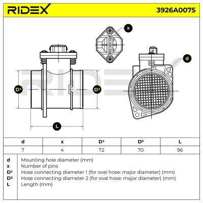 Luftmassenmesser RIDEX 3926A0075 3926A0075 - foto 6