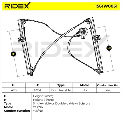 Fensterheber RIDEX 1561W0051 1561W0051 - foto 8