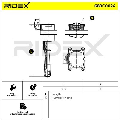 Zündspule RIDEX 689C0024 689C0024 - foto 3