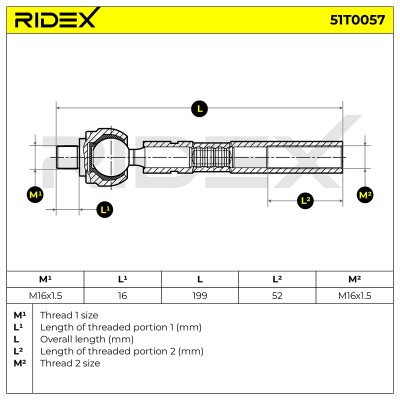 Lenkstange RIDEX 51T0057 51T0057 - foto 6