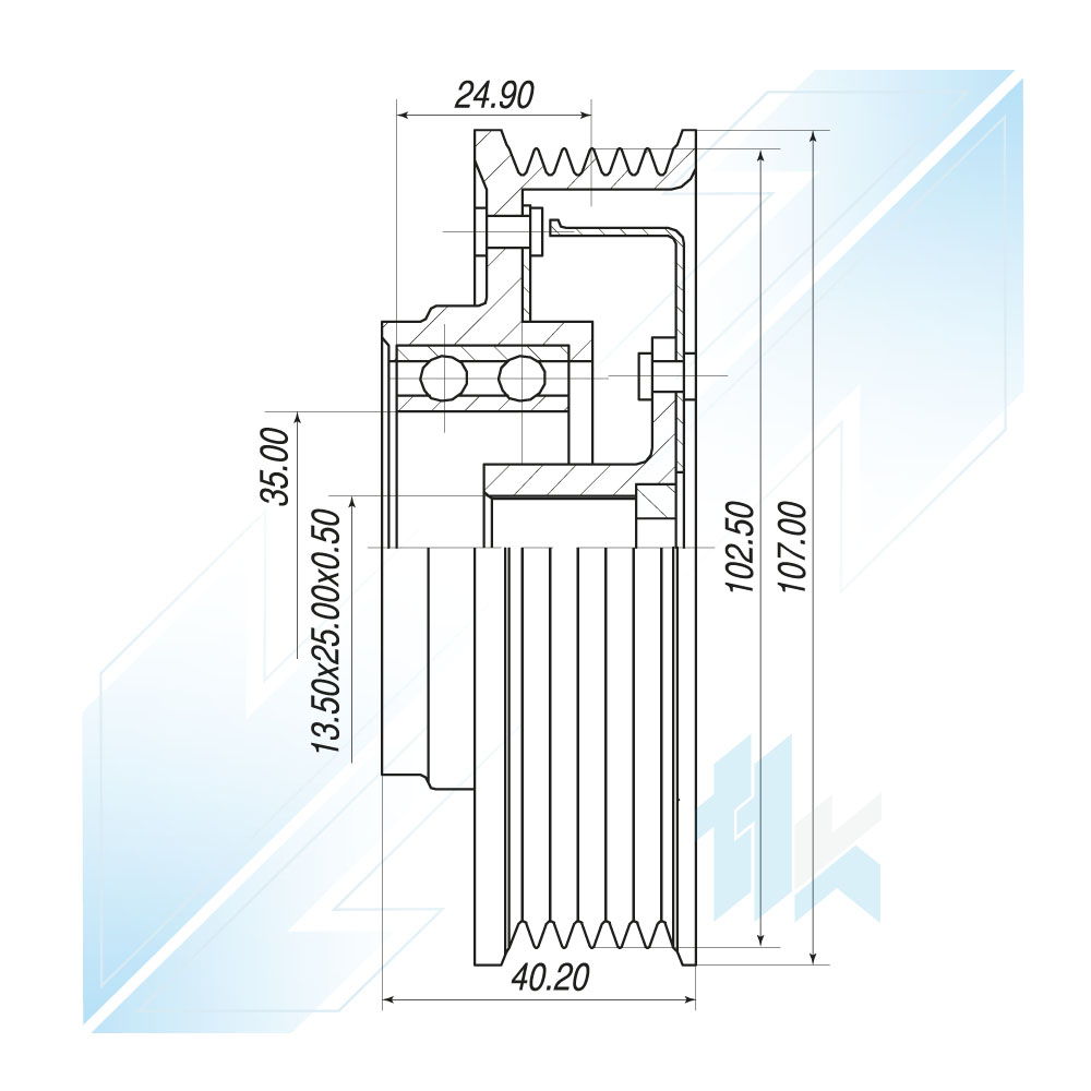 Klimakompressor Kupplung DENSO 6SEU12C 6PK (PV6) Ø107/Ø102 Audi 110D6E2600 - foto 5