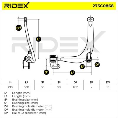 Querlenker RIDEX 273C0868 273C0868 - foto 5