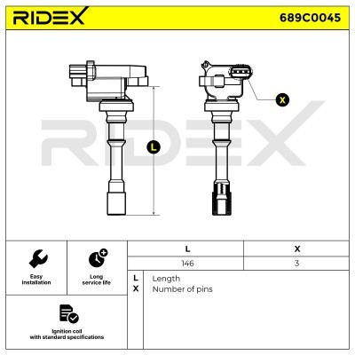 Zündspule RIDEX 689C0045 689C0045 - foto 4