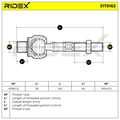 Lenkstange RIDEX 51T0163 51T0163 - foto 7
