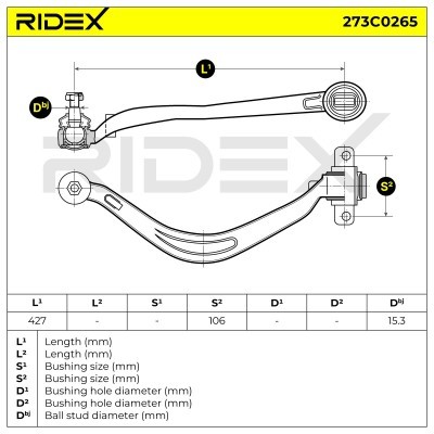 Querlenker RIDEX 273C0265 273C0265 - foto 6