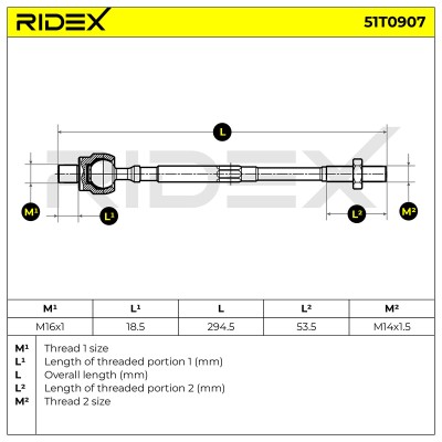 Lenkstange RIDEX 51T0907 51T0907 - foto 6