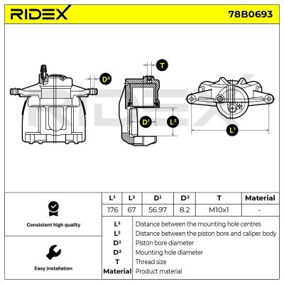 Bremssattel RIDEX 78B0693 78B0693 - foto 5
