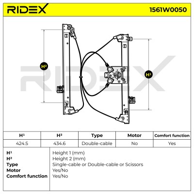 Fensterheber RIDEX 1561W0050 1561W0050 - foto 6