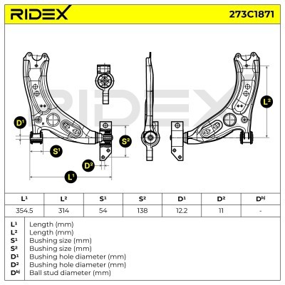 Querlenker RIDEX 273C1871 273C1871 - foto 8