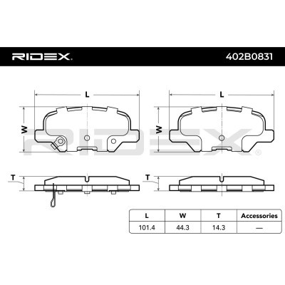 Bremsbeläge Satz RIDEX 402B0831 402B0831 - foto 3