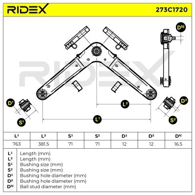 Querlenker RIDEX 273C1720 273C1720 - foto 7