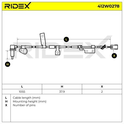 ABS Sensor RIDEX 412W0278 412W0278 - foto 8