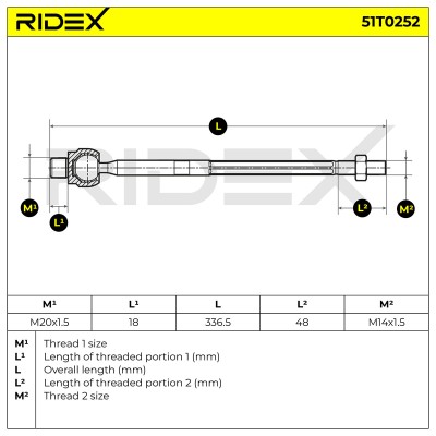 Lenkstange RIDEX 51T0252 51T0252 - foto 6