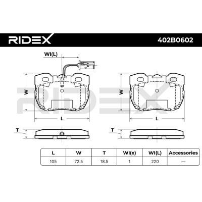 Bremsbeläge Satz RIDEX 402B0602 402B0602 - foto 4