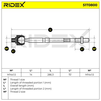 Lenkstange RIDEX 51T0800 51T0800 - foto 5
