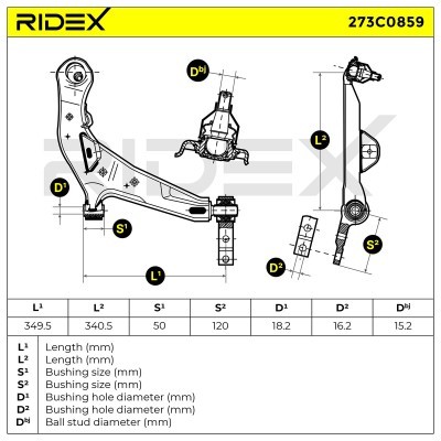 Querlenker RIDEX 273C0859 273C0859 - foto 8