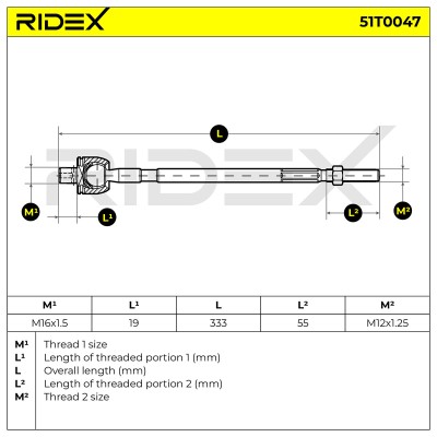 Lenkstange RIDEX 51T0047 51T0047 - foto 5
